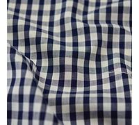 1/4" Checked Squares Polycotton Gingham Fabric Check Material Soft Dress Crafts Uniforms Table Cloth Bunting | 44" - 112 cm Wide (Navy Blue, Per Half Metre)