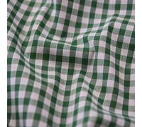 1/4" Checked Squares Polycotton Gingham Fabric Check Material Soft Dress Crafts Uniforms Table Cloth Bunting | 44" - 112 cm Wide (Emerald Green, Per Metre)