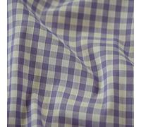 1/4" Checked Squares Polycotton Gingham Fabric Check Material Soft Dress Crafts Uniforms Table Cloth Bunting | 44" - 112 cm Wide (Lilac, Per Metre)