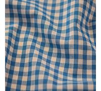 1/4" Checked Squares Polycotton Gingham Fabric Check Material Soft Dress Crafts Uniforms Table Cloth Bunting | 44" - 112 cm Wide (Turquoise Blue, Per Metre)