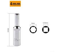 1/4" Deep Socket Wrench Set, 11-Piece Chrome Vanadium Steel Hex Sockets (4-14mm), Extra-Long Profile for Tight Spaces, Compatible with Standard (4mm)