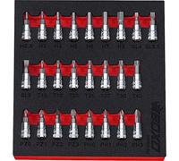 1/4" Dr Master Bit Set 25Pcs Hex, Torx, Pozi, Flat in Foam Tray BOXO BX309-R2