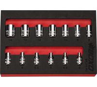 1/4" Dr Socket Set 6Pt Standard Length 4-14mm 13 Pcs in Foam Tray BOXO BX259-R2