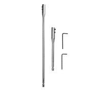 1/4" Drill Bit Extension Set - 6" & 12" High-Carbon Steel Wood Spade Bit Extenders with 2-Piece Key for Woodworking, Carpentry, and Construction