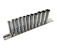 1/4" Drive Metric MM Double Deep Sockets 11pc 4mm - 13mm 6 Sided by Bergen