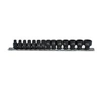 1/4" Drive Metric Shallow Impact Sockets 6 Sided 14pc 4mm - 15mm U S Pro