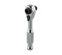 1/4 Drive Mini Ratchet Wrench, Ergonomic Alloy Steel Short Handle with Anti-Slip Grip, Compact Socket Bit Tool for Repairs