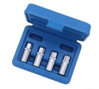 1/4 Drive Socket Screw Extractor Kit 4PC Steel | High-strength alloy steel, withstands tough torque, durable construction, fits standard ratchets, long-lasting use