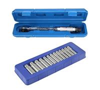 1/4" Drive Torque Wrench 5 - 25 Nm + Metric 6 Sided Deep Sockets 4-14mm