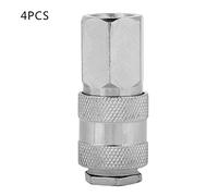 1/4" Female Thread Air Hose Pipe Fitting Coupling Connector, Brass NPT BSPT Adapter Joint for Air Compressor and Pneumatic Tools with Plating (EU Style)