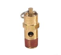 1/4" for NPT Brass Safety Relief Valve for Air Compressor Tanks, 125-270 PSI Adjustable Pressure Release, for ASME-Compliant, Stainless Steel Spring, Yellow(125PSI)