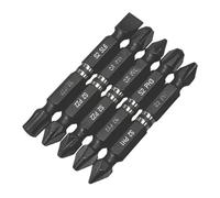 1/4" HEX Shank Mixed Double-Ended Impact Screwdriver BIT Set, S2 Steel Blades, Suitable for Power Screwdrivers with Impact Mode, 5 in Pack