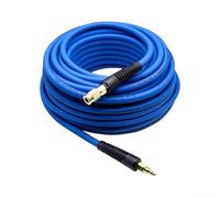 1/4" High-Pressure PVC Air Compressor Hose with Copper Fittings for Industrial Pneumatic Tools, Workshop Automation, Food Processing and Autobody Spraying(Blue 6 * 12 7.5m)