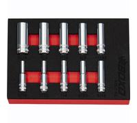 1/4" Imperial Deep Socket Set 12 Point 10 PCE BOXO BX507-R2