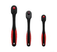 1/4 Inch, 3/8 Inch, 1/2 Inch Drive Ratchet Wrench Set, 72-Tooth Quick-release Ratchet Wrench, Reversible, Chrome Vanadium Steel Made, Ergonomic Comfort Grip(6.35mm)