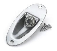 1/4 Inch Boat Style Guitar Input Jack Socket Output Loaded with Screws, Mono Guitar Replacement Parts for Fender Stratocaster Strat ST, Chrome (Silver)