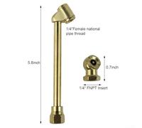 1/4 Inch Brass Inflator Nozzle for Trucks SUVs | Dual head design, two adapters included, for versatile connectivity, quick switch between tools, precise inflation