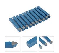 1/4 Inch Carbide Tool Bits 10pcs C6 Grade Lathe Cutter Set with Carbide Tip for CNC and Metal Lathes, High Hardness Wear Resistant Cutting Tools for General