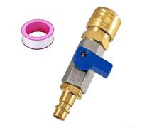 1/4 Inch Compressed Air Shut-Off Valve | Brass Pneumatic Quick Connector for Compressor- 15 Bar High Pressure Air Switch with Gaskets for Workshop Tools,