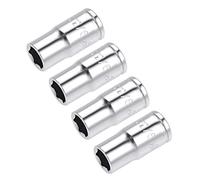 1/4 Inch Drive 6 Point Shallow Socket 9/32 Inch Cr-V Steel 4 Pcs