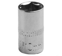 1/4 Inch Drive Hex Socket Wrench Head, Chrome Vanadium Steel Metric 4-14mm Sleeve for Ratchet, High Torque Hand Tool, Silver, 25mm Length(10mm)