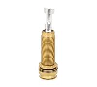 1/4 Inch Guitar Output Jack | Brass End Pin Jack for Electric Guitar & Bass | Noise Reduction, Long Threaded Cylinder Design | 3 - Prong Gold/Silver Socket (Gold)
