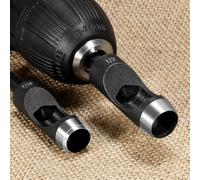 1/4 Inch Hex Shank Drill Bit Punch Carbon Steel Hollow Hole Maker for Leather Vinyl Plastic Rubber Gasket Cutting Craft Plus Workshop Punch Tool Set Leather Punching with Device(6#)