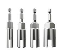 1/4 Inch Hex Shank, Slot Wing Nuts Drill Bit Socket Wrenches Tools Set,Power Wing Nut Driver Set, Drills Bits for Panel Nuts Screws Eye C Hook Bolt (4P(9 12 15 18))