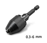 1/4 Inch Keyless Chuck Adapter Hex Shank Quick Change Driver Convert Screwdriver to Drill or Grinder for DIY Enthusiasts and Professionals Black Alloy 2.83in