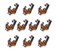 1/4 inch Mono Jack Socket Guitar Input Jack, Female Guitar Input 10pcs Mono Panel Mount Socket with Washer and Nut Solder Type