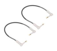 1/4 Inch Plug Instrument Cable, Multifunctional Guitar Jumper Cable 2PCS 12in Stable Transmission Lossless Audio for Mixer Amplifier Effector (Matte Black)