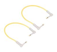 1/4 Inch Plug Instrument Cable, Multifunctional Guitar Jumper Cable 2PCS 12in Stable Transmission Lossless Audio for Mixer Amplifier Effector (Yellow)
