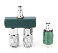 1/4 inch Pneumatic Connector Straight 2 Way Manifold Block Splitter Quick air Hose Connector Adjustable Valve Male Female