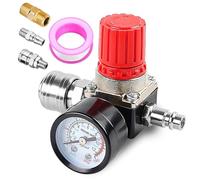 1/4 Inch Pressure Regulator, 3 Holes, Pressure Regulator Compressor, Pressure Switch Valve with Pressure Gauge, Pressure Switch Control Valve 175 PSI for Air Compressor, Air Compressor, Pressure