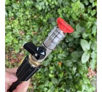 1/4 Inch Quick Connector High Pressure Washer Ball Valve Hose Switch with 5 Nozzles, M22 Fitting 4500 PSI Stainless Steel Brass for Car Cleaning(M22 14mm)