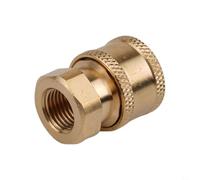 1/4 Inch Quick Release Pressure Washer Hose Adapter Connector for BSP 1/4 Female Thread Golden Brass Coupling Fitting for High Pressure Cleaning Equipment Garden Outdoor Power Tools