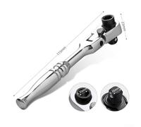 1/4 Inch Ratchet Wrench with 180-Degree Flexible Head and 72-Tooth Reversible Mechanism, 2-in-1 Socket and Bit Driver Tool Made of Chrome Vanadium Steel for(A)