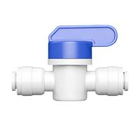 1/4 Inch RO Water Filter Shut Off Valve - 6.5mm Push to Connect Plastic Ball Valve with Handle, Universal Quick Fitting for Reverse Osmosis Systems, Refrigerator Ice Makers & Water/Air Pipes