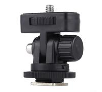 1/4 Inch Screw Hot Shoe Mount Adapter with 180 Degree Adjustable Pole for DSLR Camera, Flash, LED Light and Monitor, Compatible with For Canon, Black PC Material, Compact 7x6x2cm
