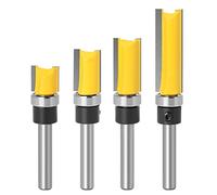 1/4 Inch Shank 4Pcs Flush Trim Pattern Router Bit Set, Handy, Durable & Sharp, Prevent Tear-Out, Perfectly Suitable for Light Work
