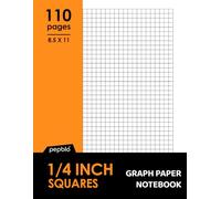 1/4 inch squares Graph Paper Notebook 8.5 x 11, 110 pages quarter inch grid journal for math, science, education, engineering students and teachers.