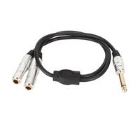 1/4 Inch Stereo Splitter Y Cable, 6.35mm Mono Male Plug to Dual 6.35mm Female Jack Cable, Split One Stereo Into Two Stereos, 6.35mm Mono Male Plug to Dual 6.35mm Female Jack