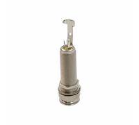 1/4 Inch Threaded Stereo Output Jack Socket, 6.35mm Cylinder End Pin Output Jack for Electric Bass & Acoustic Guitar Pickup Strap Peg Connector, Silver