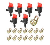 1/4" Inline Fuel Cut Off Valve 180°Gas Valve&90°Fuel Shut off Valve with Clamps Compatible with Briggs & Stratton Gas Fuel shutoff valves Lawn Tractors 494768 698183 (90°Fuel Shut Off Valve)