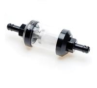 1/4 Inline Fuel Filter - APE RACING Upgraded Billet Aluminum Metal Glass Fuel Filter for Motorcycle ATV Dirt bike Classic bikes and Small Engines, Corrosion Resistance, Washable and High Flow (Black)