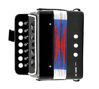 1/4 Kids Accordion Toy - Button Toy Instrument, Educational Music Toy | Portable Early Development Unisex Music Toy, 7 Keys Button Small Accordion for Beginners, 7.1x6.7x3.9in, ABS