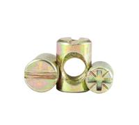 1/4 M4 M5 M6 M8 M10 Furniture Barrel Nut Dowel Furniture Cot Embedded Nut (10,M5 x 10mm (Slotted, Iron))