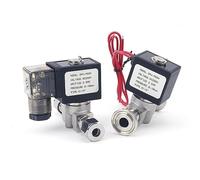 1/4" Normally Close Stainless Steel Body SS304 2-Way Electric Solenoid Valve NC Pneumatic for Water Oil Air GA 12V 24V 220V 110V(TYPE1 Only Valve,AC220V)