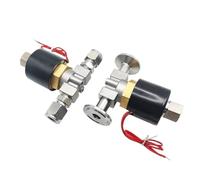 1/4" Normally Closed/Normally Open Stainless Steel Solenoid Valve + Ferrule/Clamp Pipe Fitting 2-Way DN8 AC220V/110V DC12V/24V(NO with CF34mm,110VAC)