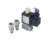 1/4" Normally Open SS 304 Stainless Steel Solenoid Valve 2 Way Oil Acid Pipe Fitting Tube DSJ-M YDF-LOK AC220V DC12V(with FC 10mm,AC220V)